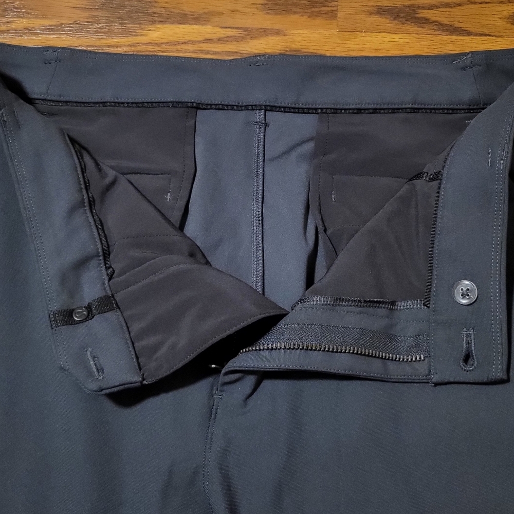Mens Navy Blue Lululemon Casual Classic Fit ABC Trousers Chino Dress Pants Sz 33 - Picture 5 of 7